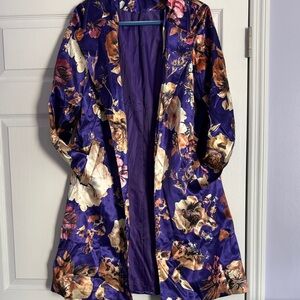 Floral Purple Long Coat